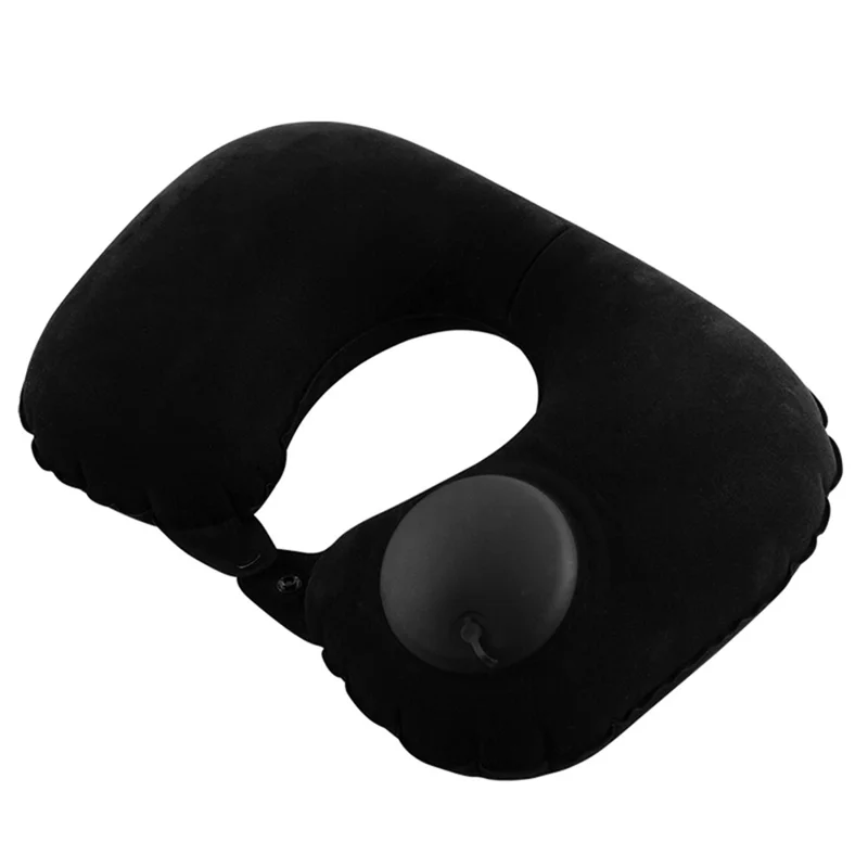 928 Travel Neck Pillow Automatic Inflatable Head Support U-Shaped Ultralight Neck Support for Office Car Rest - Black