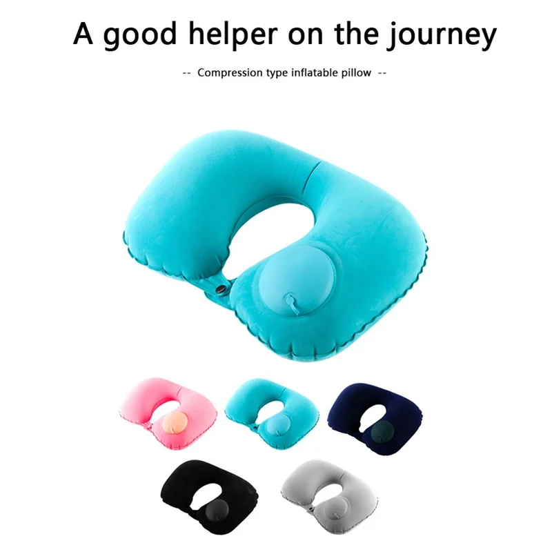 928 Travel Neck Pillow Automatic Inflatable Head Support U-Shaped Ultralight Neck Support for Office Car Rest - Black