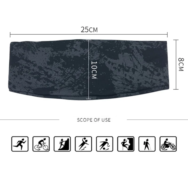 TD002 Headband Workout Sweatband Moisture Wicking Head Band Sports Hair Band Sweat-absorbed Headband - Blue Texture