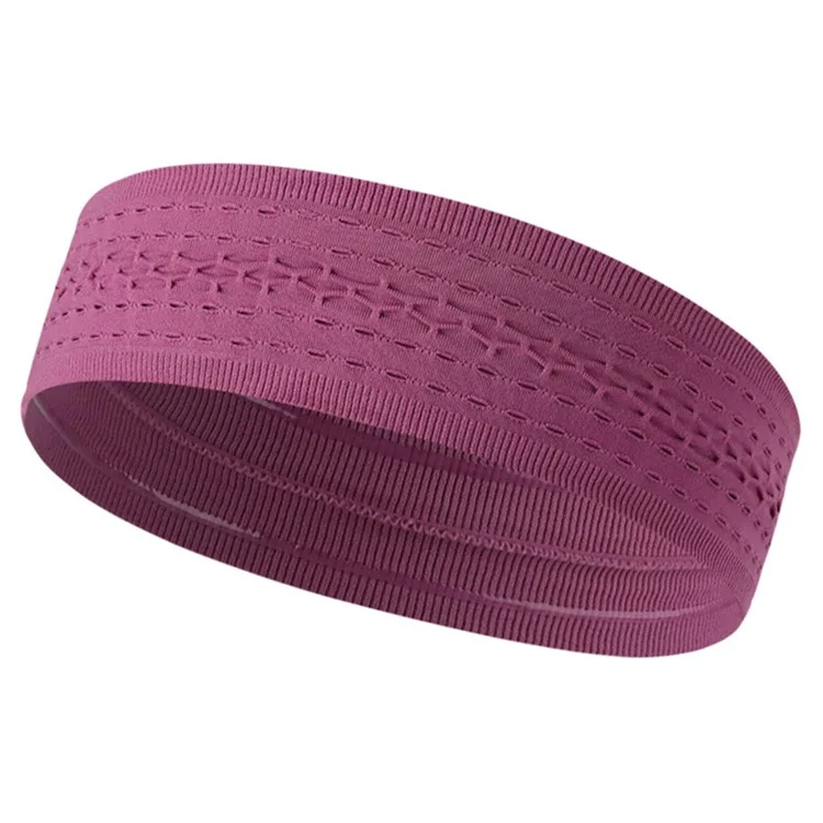 Elastic Sweatband Breathable Quick Dry Sports Headband Yoga Exercise Hair Band Workout Hair Wrap - Russet-red