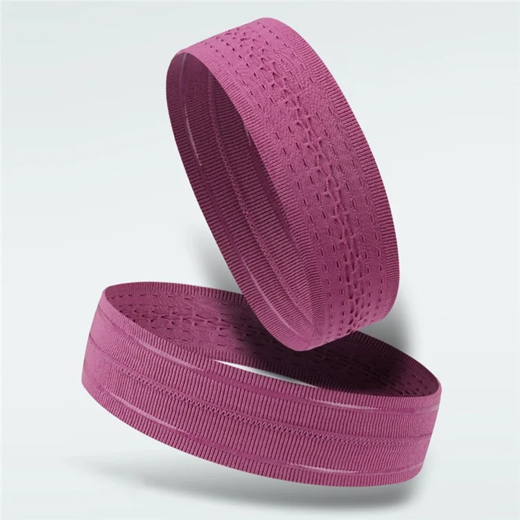 Elastic Sweatband Breathable Quick Dry Sports Headband Yoga Exercise Hair Band Workout Hair Wrap - Russet-red