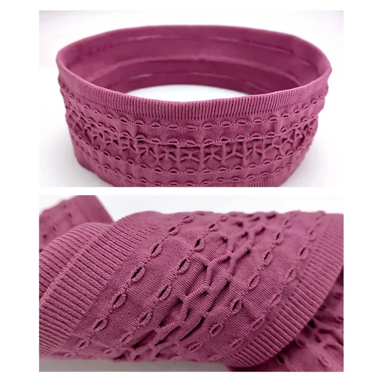 Elastic Sweatband Breathable Quick Dry Sports Headband Yoga Exercise Hair Band Workout Hair Wrap - Russet-red