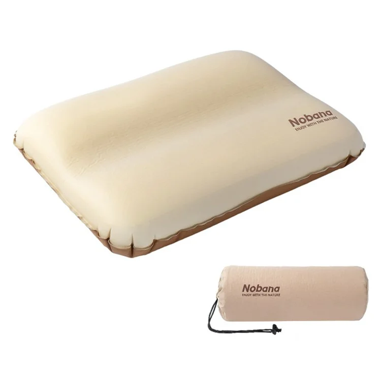 NOBANA Automatic Inflation Pillow Outdoor Camping Travel Head Cushion - Coffee