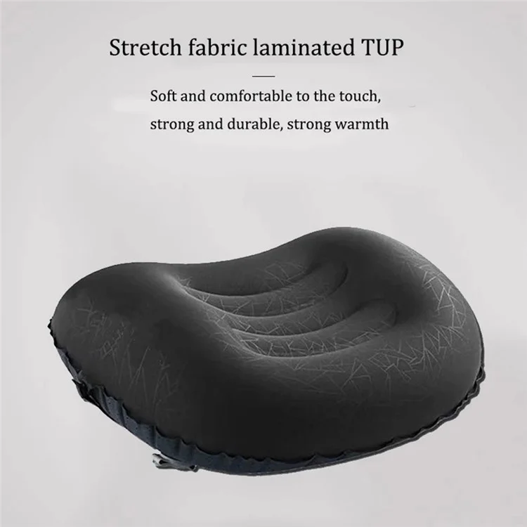 GM-SIP10 Inflatable Camping Pillows Fabric+TPU Blow Up Air Pillow with Strap for Camping Hiking - Blue
