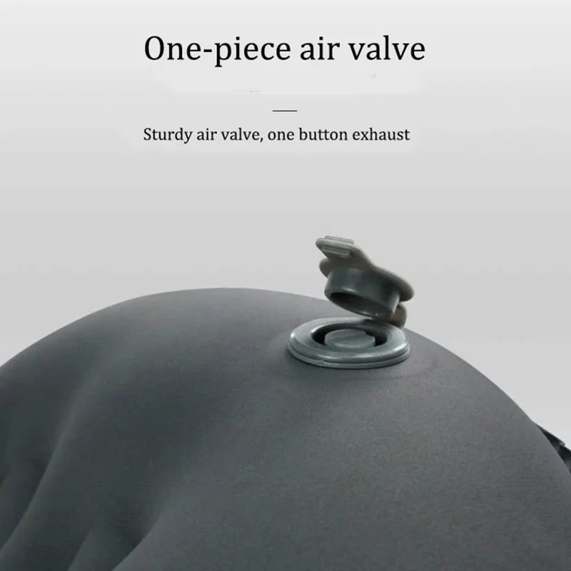 GM-SIP10 Inflatable Camping Pillows Fabric+TPU Blow Up Air Pillow with Strap for Camping Hiking - Orange