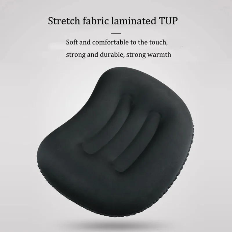 GM-SIP10 Inflatable Camping Pillow Outdoor Cushions Fabric+TPU Travel Pillow - Black