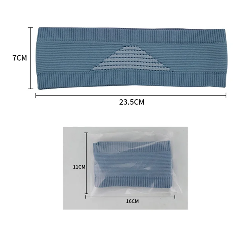 C88 Nylon+Spandex Workout Headband Sweatband Sweat-absorbed Head Band Sports Hair Band - Black