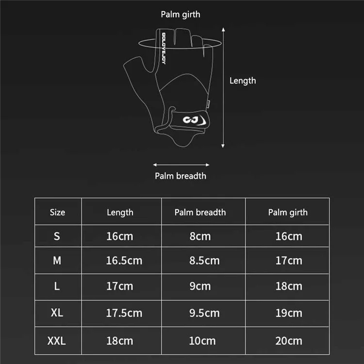 GOLOVEJOY XG78 1 Pair Fitness Men's Gloves Breathable Half Finger Women's Hand Gloves - Black / XXL