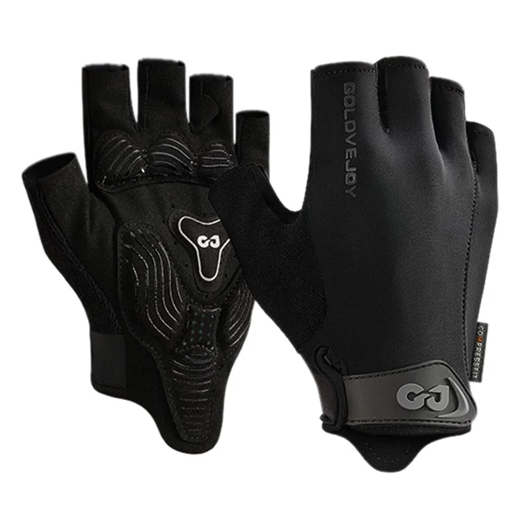 XG81 1 Pair Half-Finger Gloves Anti-Slip Shock-Absorbing Hand Gloves for Men, Women - Black / XXL