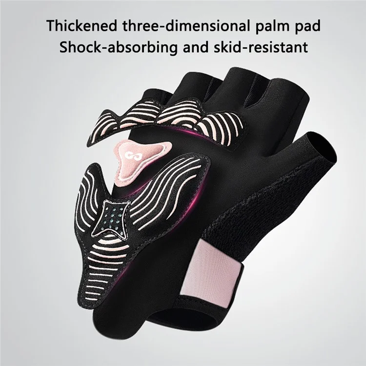 XG81 1 Pair Half-Finger Gloves Anti-Slip Shock-Absorbing Hand Gloves for Men, Women - Black / XXL