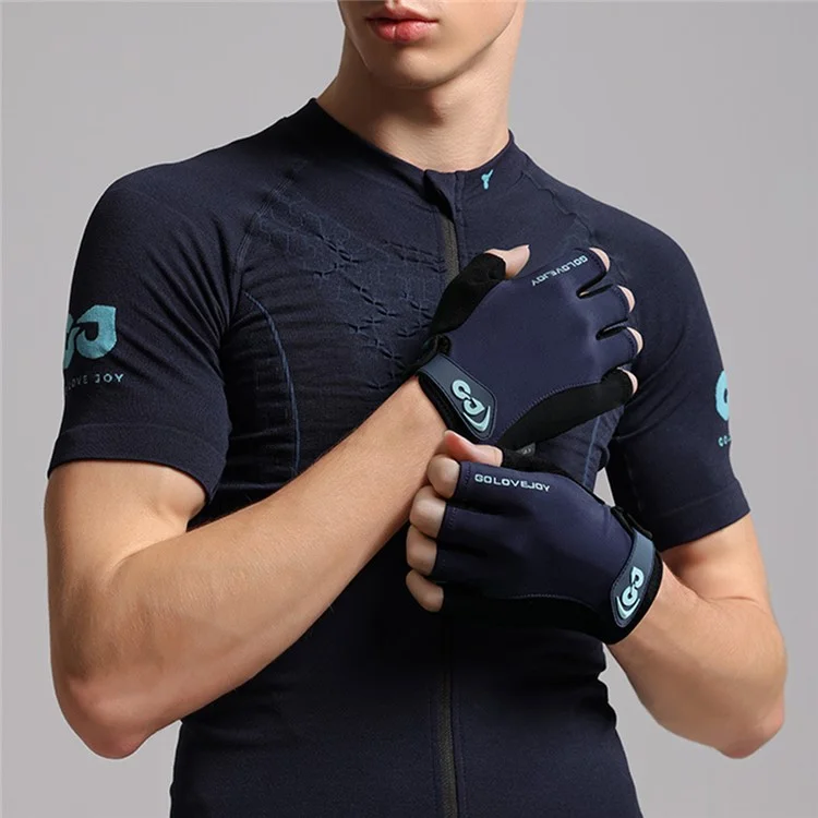 XG81 1 Pair Half-Finger Gloves Anti-Slip Shock-Absorbing Hand Gloves for Men, Women - Black / XXL