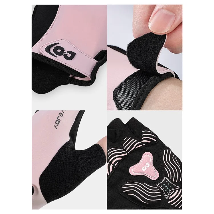 XG81 1 Pair Half-Finger Gloves Anti-Slip Shock-Absorbing Hand Gloves for Men, Women - Black / XXL