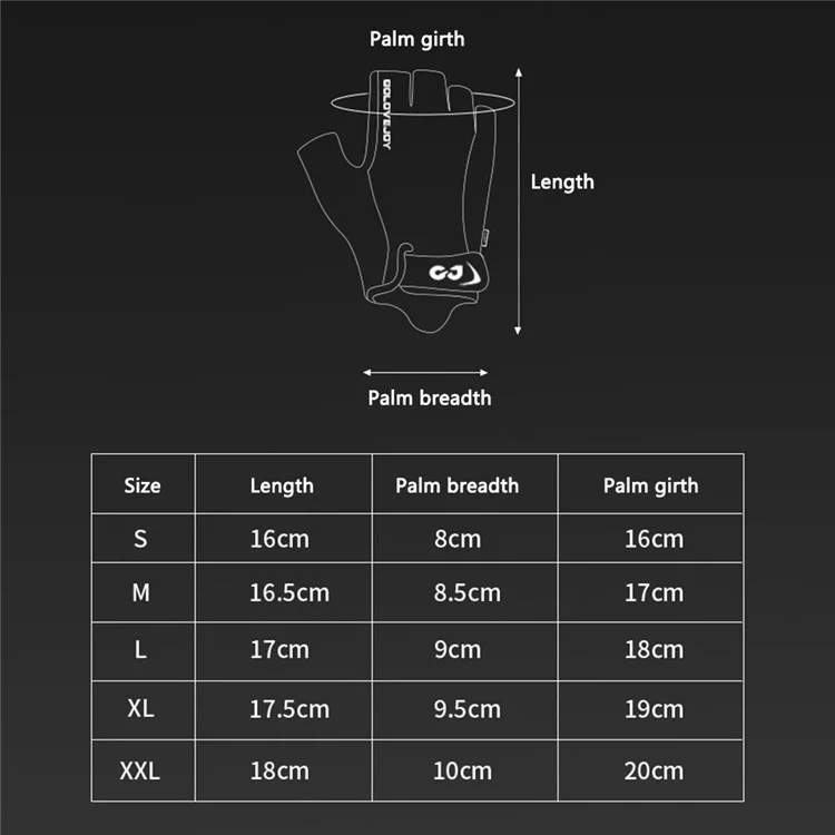 XG81 1 Pair Half-Finger Gloves Anti-Slip Shock-Absorbing Hand Gloves for Men, Women - Black / XXL