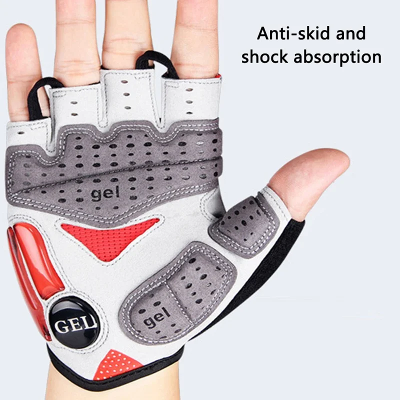 GIYO S-10 1 Pair Half Finger Cycling Gloves Microfiber Leather Touch Screen Hand Gloves - Blue / L