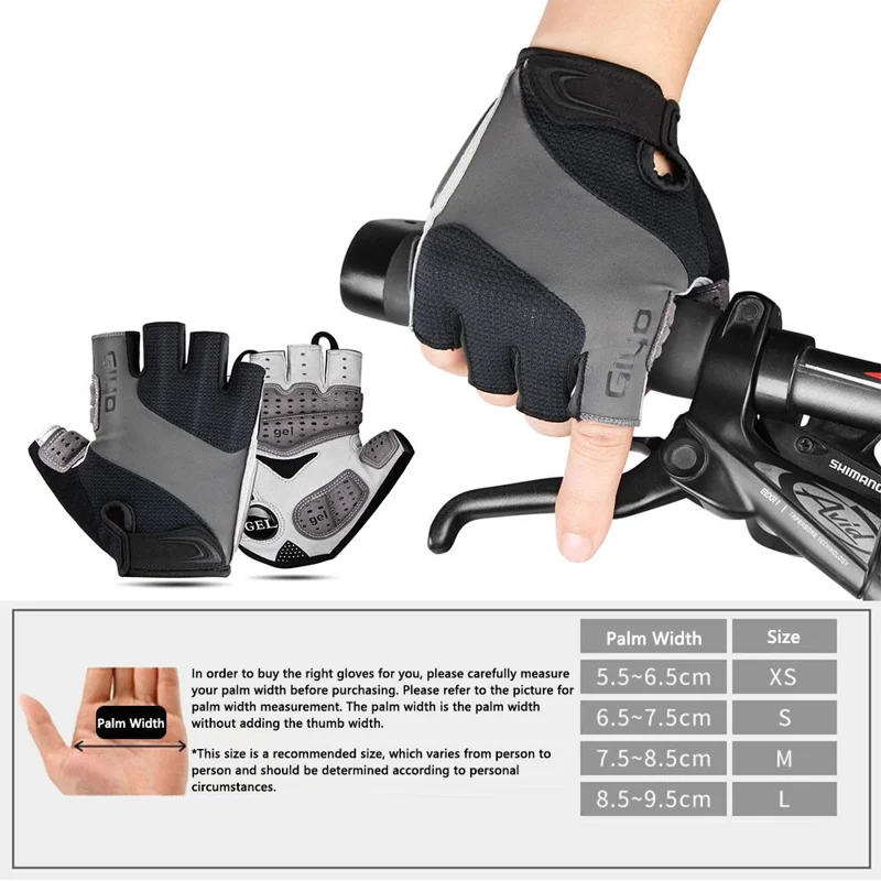 GIYO S-10 1 Pair Half Finger Cycling Gloves Microfiber Leather Touch Screen Hand Gloves - Blue / L