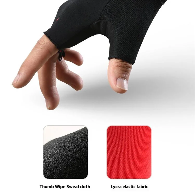 VILICO A0070 1 Pair Half Finger Cycling Gloves Microfiber Touch Screen Hand Gloves - Red / M