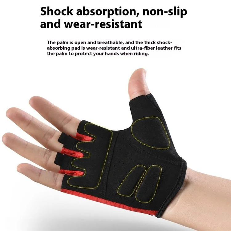 VILICO A0070 1 Pair Half Finger Cycling Gloves Microfiber Touch Screen Hand Gloves - Red / M