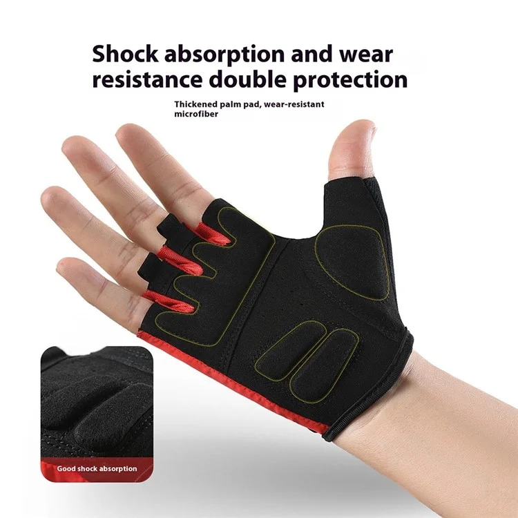 VILICO A0070 1 Pair Half Finger Cycling Gloves Microfiber Touch Screen Hand Gloves - Red / M