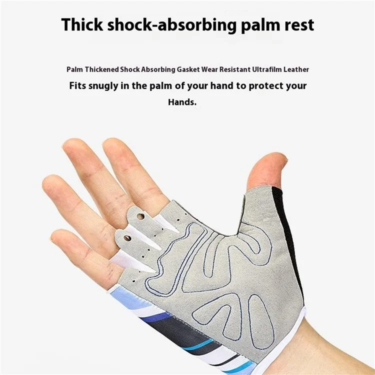 KYNCILOR A0035 1 Pair Half Finger Cycling Gloves Touch Screen Breathable Hand Gloves - Blue / M