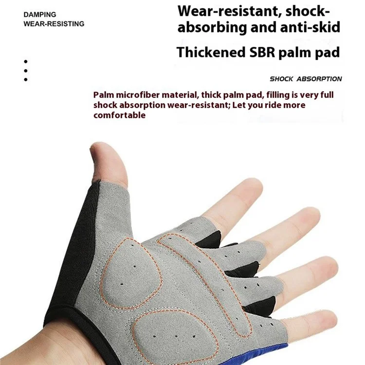 VILICO A0054 1 Pair Half Finger Outdoor Cycling Gloves Touch Screen Shock-Absorbed Hand Gloves - Black / M