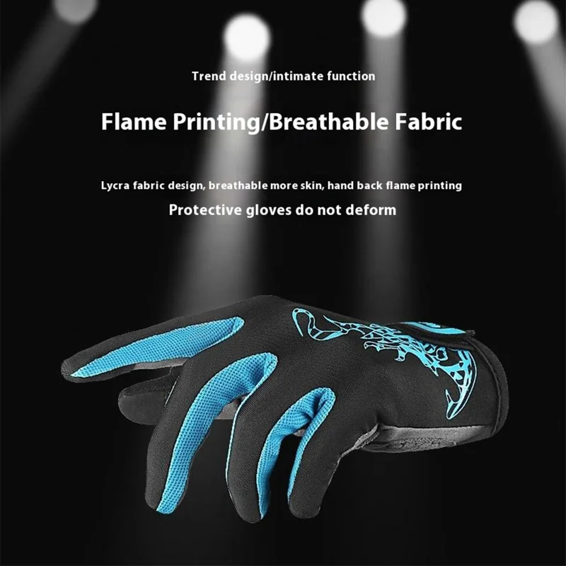 KYNCILOR A0026 1 Pair Breathable Cycling Gloves Shock-Absorbed Gym Hand Gloves with Touch Screen Function - Blue / XL