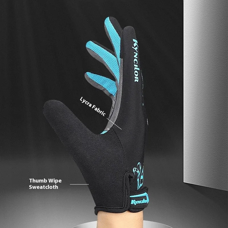 KYNCILOR A0026 1 Pair Breathable Cycling Gloves Shock-Absorbed Gym Hand Gloves with Touch Screen Function - Blue / XL