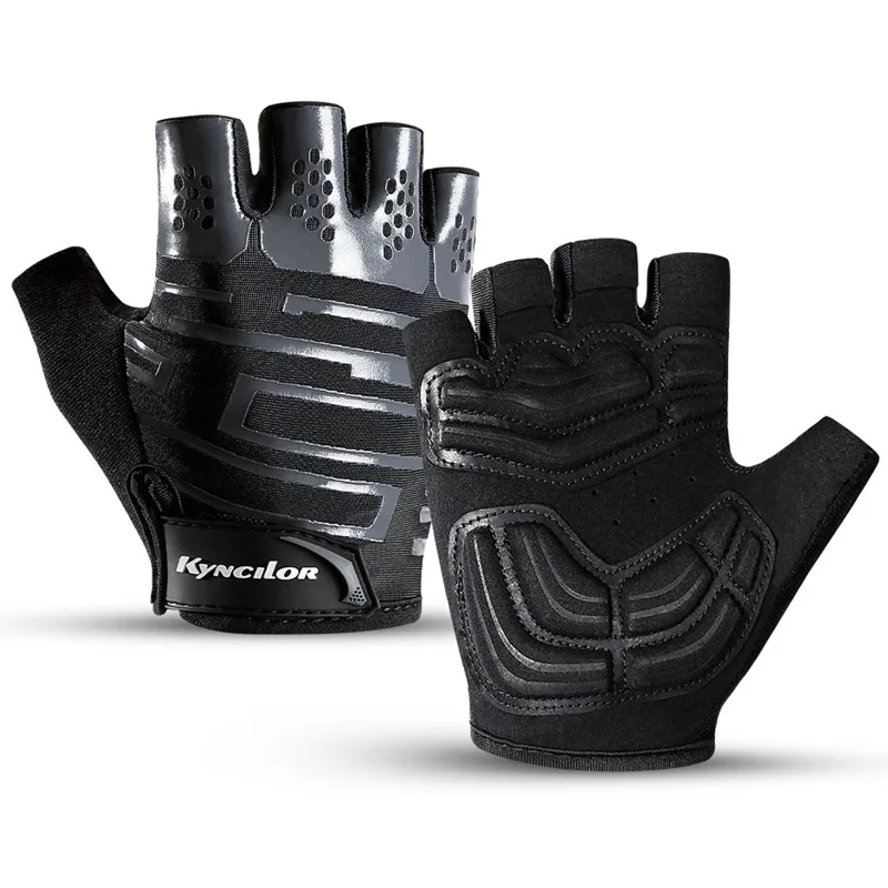 Luvas de ciclismo de inverno masculinas KYNCILOR 1 Pair, meia-dedos, com tela sensível ao toque - M