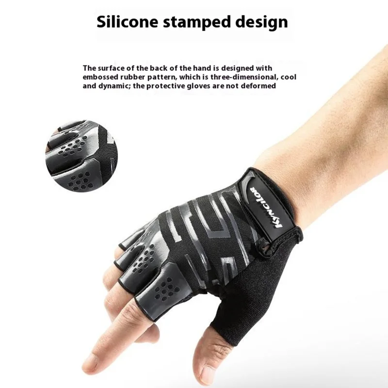 Luvas de ciclismo de inverno masculinas KYNCILOR 1 Pair, meia-dedos, com tela sensível ao toque - M