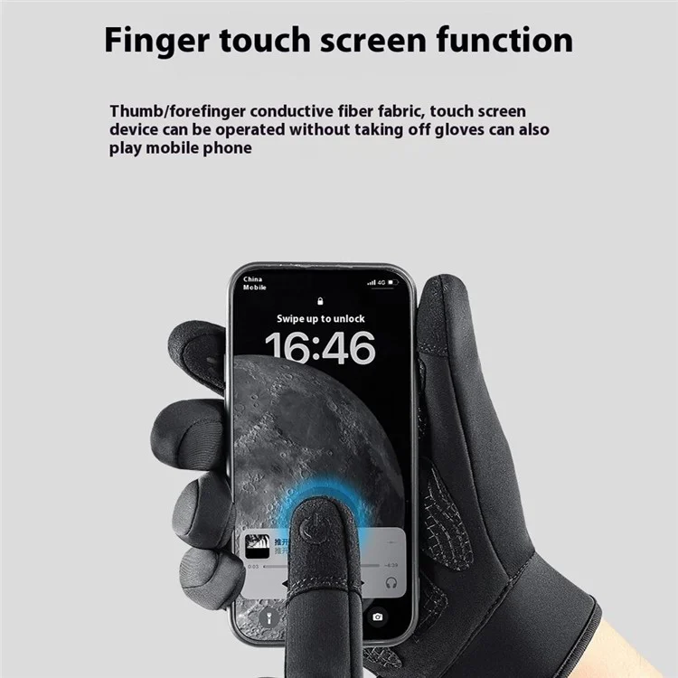 VILICO A0098 1 Pair Winter Thermal Cycling Gloves Waterproof Skiing Touch Screen Hand Gloves - S