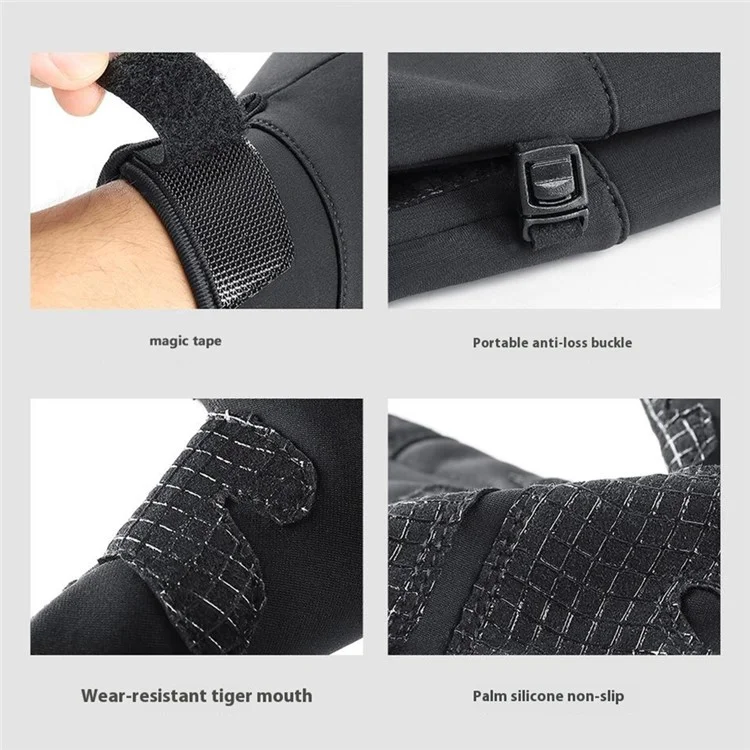 VILICO A0098 1 Pair Winter Thermal Cycling Gloves Waterproof Skiing Touch Screen Hand Gloves - S