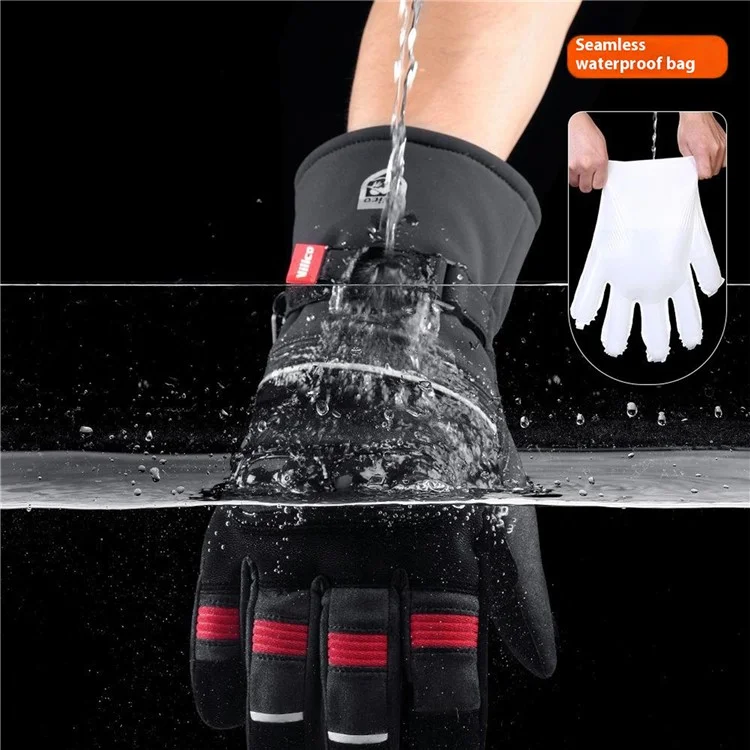 VILICO A0088 1 Paire de Gants Imperméables et Coupe-Vent d'Hiver pour Cyclisme avec Écran Tactile - M
