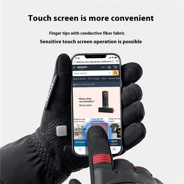 VILICO A0088 1 Paire de Gants Imperméables et Coupe-Vent d'Hiver pour Cyclisme avec Écran Tactile - M
