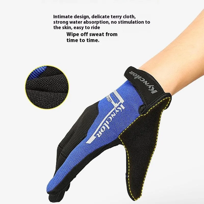 KYNCILOR A0025 1 Pair Shock-Absorbed Cycling Gloves Full Finger Hand Gloves with Touch Screen Function - Black / L