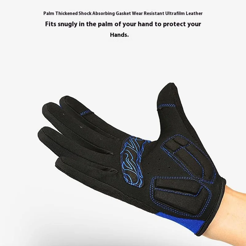 KYNCILOR A0025 1 Pair Shock-Absorbed Cycling Gloves Full Finger Hand Gloves with Touch Screen Function - Black / L