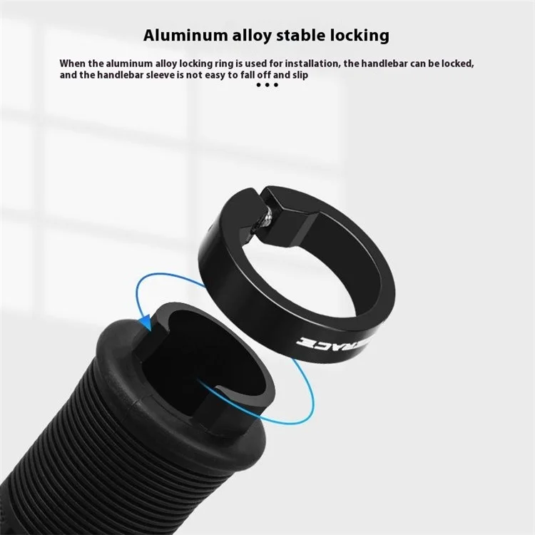 RIDERACE RR9518 1 Pair Bicycle TPR Handlebar Grip Cover Anti-Slip Handle Grip Sleeve - Black