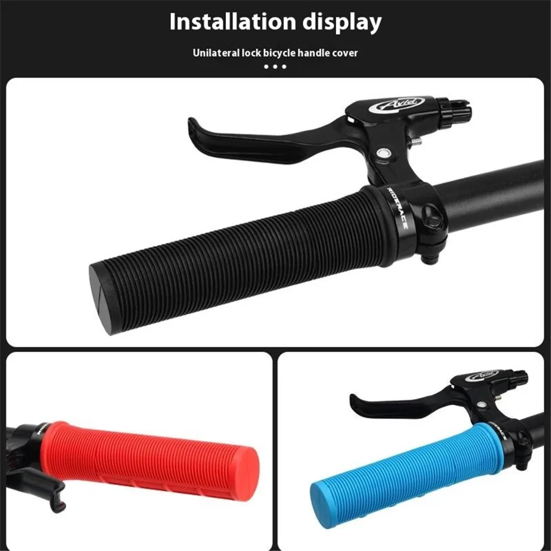 RIDERACE RR9518 1 Pair Bicycle TPR Handlebar Grip Cover Anti-Slip Handle Grip Sleeve - Red