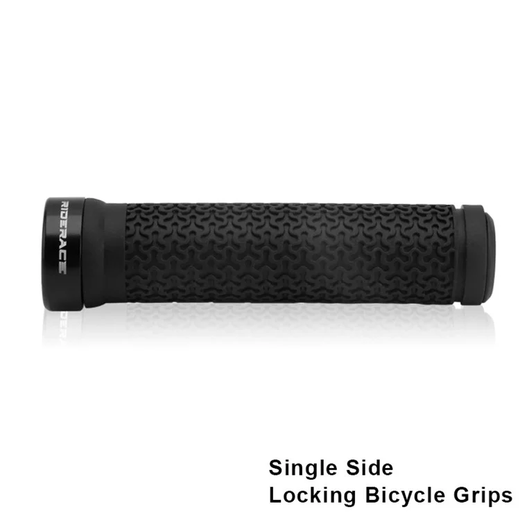 RIDERACE RR9162 1 Pair Bicycle Rubber Handlebar Grip Cover Locking End Handle Grip Sleeve - Black