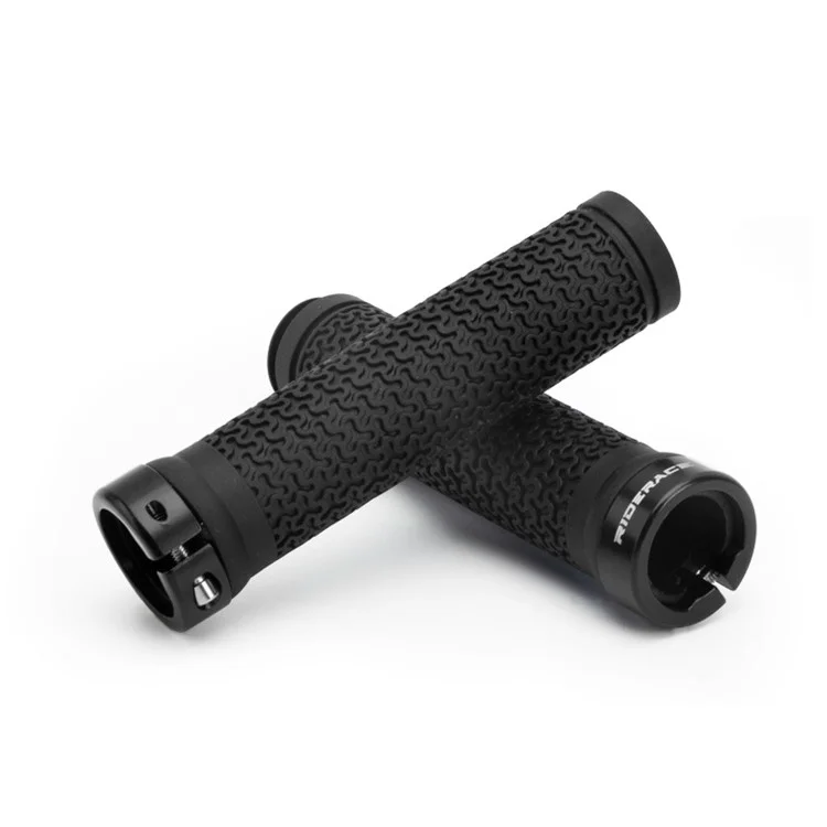 RIDERACE RR9162 1 Pair Bicycle Rubber Handlebar Grip Cover Locking End Handle Grip Sleeve - Black