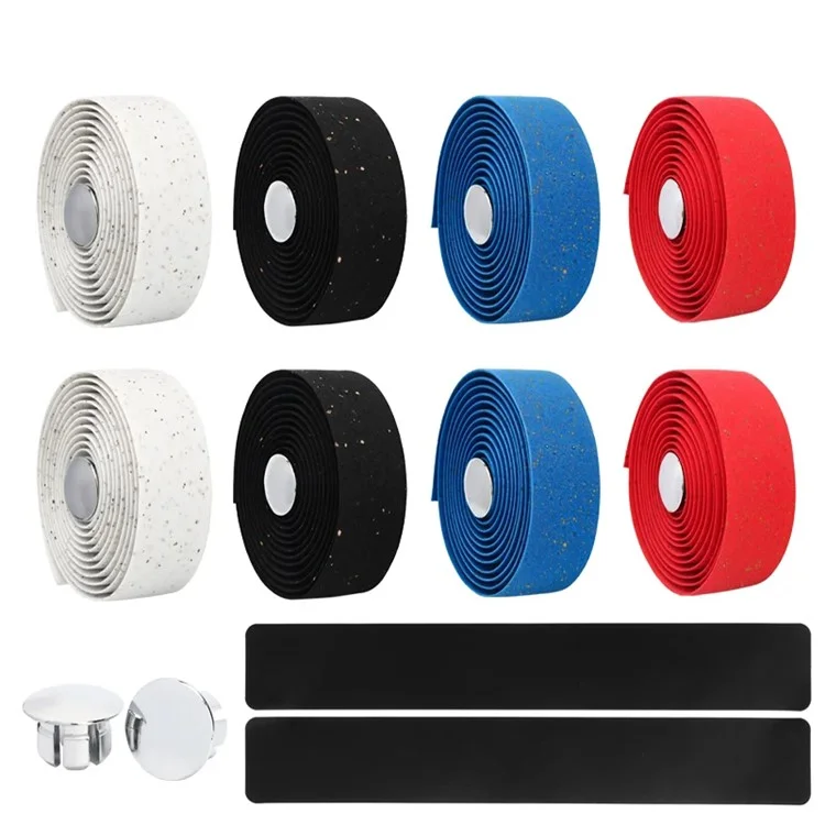 RIDERACE RR9502 2Pcs Anti-Slip Bicycle Handlebar Tape Shock Absorption EVA Road Bike Bar Tape, Length: 2m - White