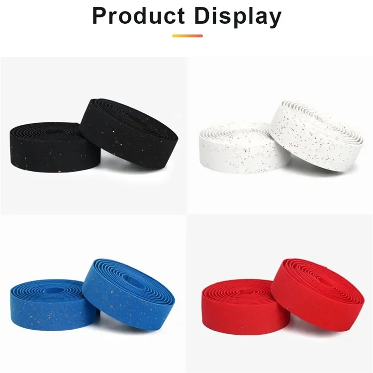 RIDERACE RR9502 2Pcs Anti-Slip Bicycle Handlebar Tape Shock Absorption EVA Road Bike Bar Tape, Length: 2m - White