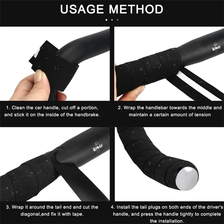 RIDERACE RR9502 2Pcs Anti-Slip Bicycle Handlebar Tape Shock Absorption EVA Road Bike Bar Tape, Length: 2m - White