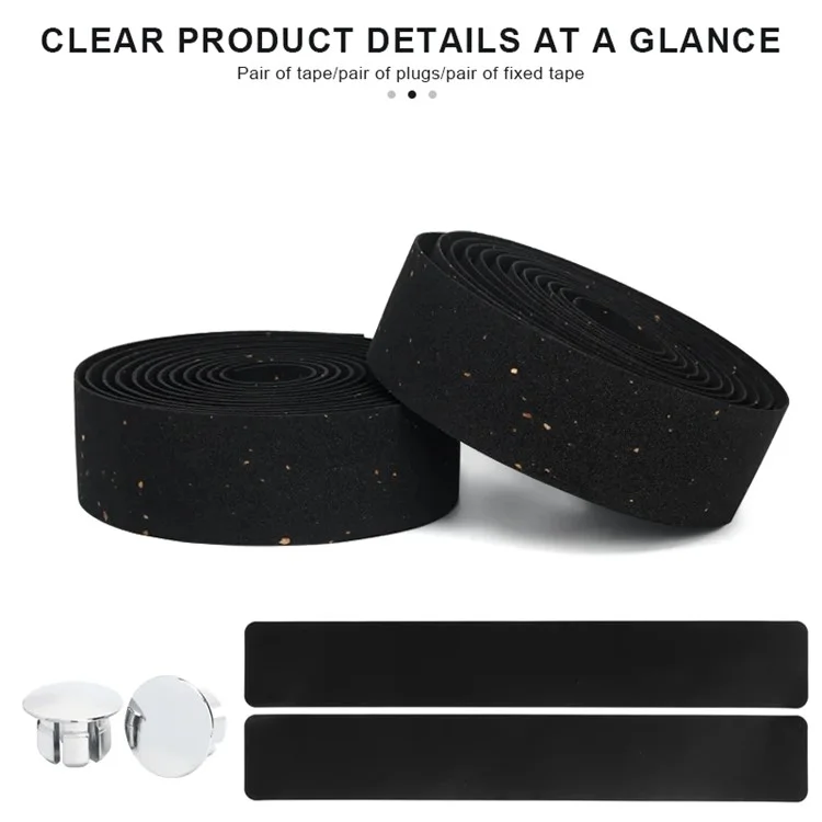 RIDERACE RR9502 2Pcs Anti-Slip Bicycle Handlebar Tape Shock Absorption EVA Road Bike Bar Tape, Length: 2m - White