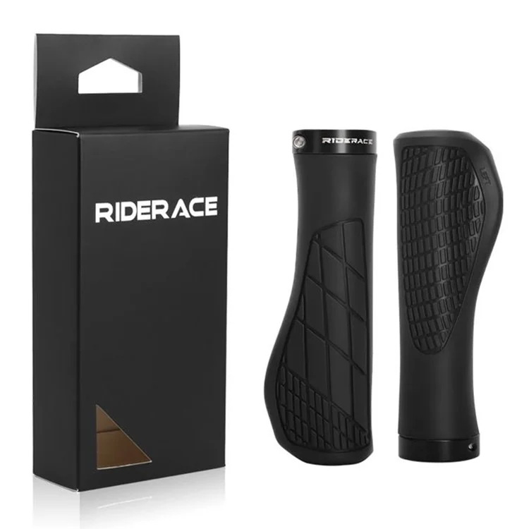 RIDERACE RR9328 Soft Rubber 22.2mm Bicycle Handlebar Grip Lock-On MTB Non-Slip Handle Cover - Black