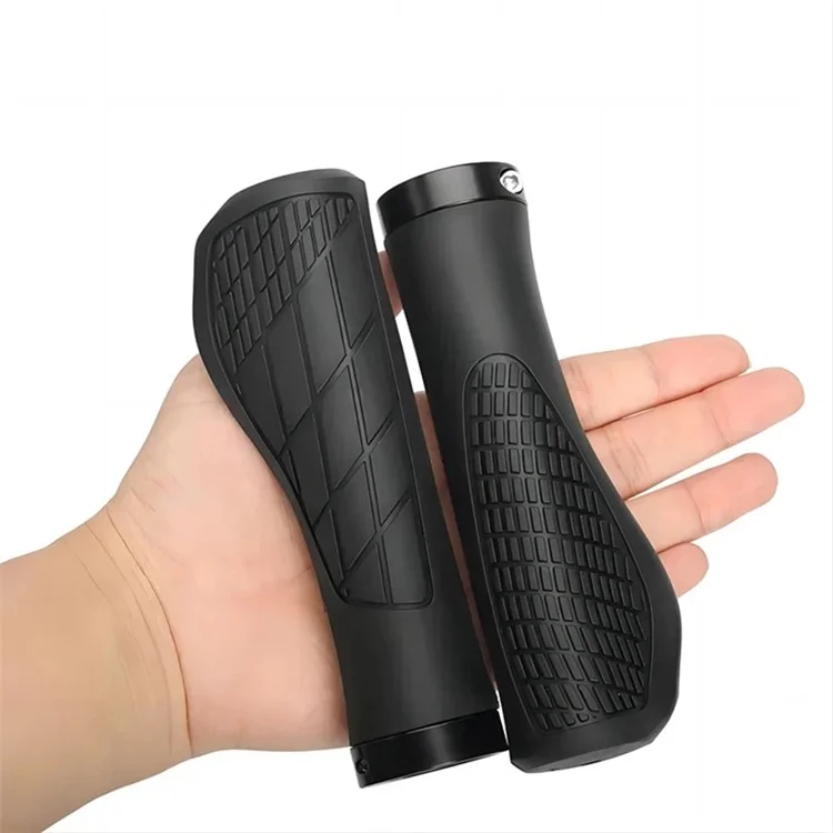 RIDERACE RR9328 Soft Rubber 22.2mm Bicycle Handlebar Grip Lock-On MTB Non-Slip Handle Cover - Black
