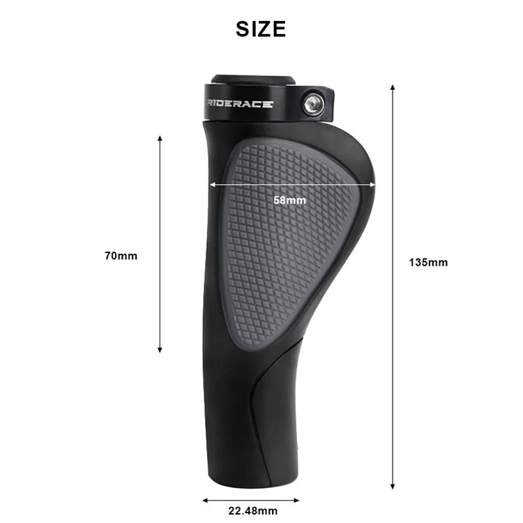 Riderace RR9200 Anti-Slip MTB Bike Grips Ergonomic Rubber Bicycle Cubierta de Manillar