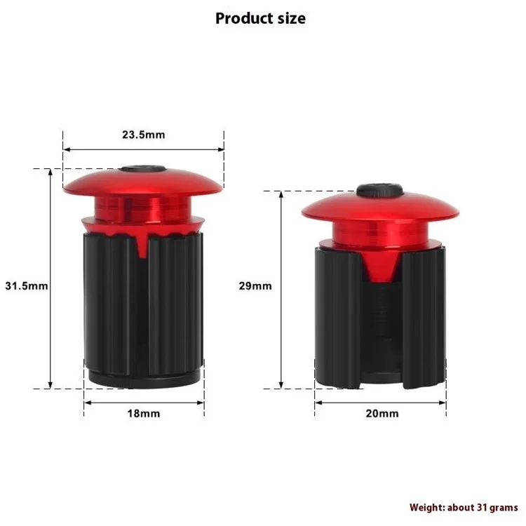 RIDERACE RR9351 2Pcs 18-20mm Handlebar End Plugs Road Bike Handle Bar End Cap Expansion Plugs - Multi-Color