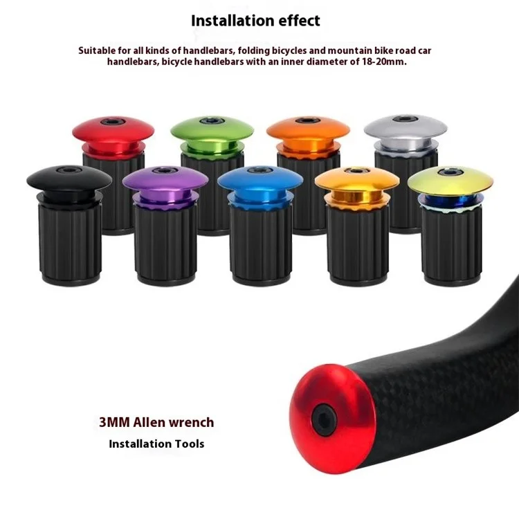 RIDERACE RR9351 2Pcs 18-20mm Handlebar End Plugs Road Bike Handle Bar End Cap Expansion Plugs - Blue