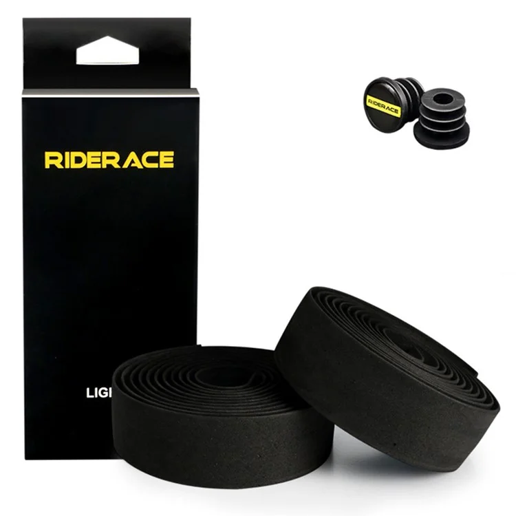 RIDERACE RN1809 2Pcs Shock Absorption EVA Bicycle Handlebar Tapes Road Bike Handle Bar Straps - Black