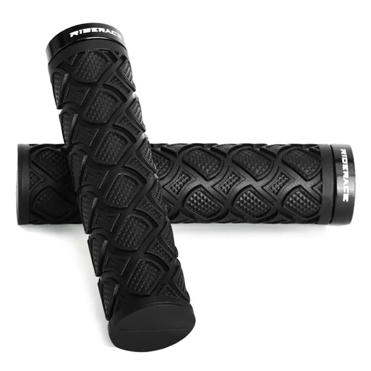 RIDERACE RN1715 Non-Slip Rubber Bicycle Handlebar Grip Shockproof MTB Bike Handle Cover - Black