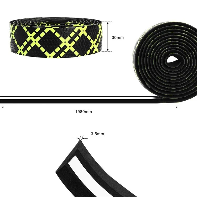 RIDERACE RN1728 2Pcs Carbon Fiber Texture PU Leather Bicycle Handlebar Grip Tape Anti-slip Road Bike Bar Tape - Blue+Black